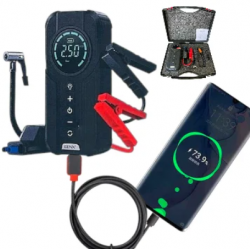 Външна Батерия Бустер 4в1 Компресор за Помпане на Гуми и Възможност за Отдаване на Ток към Акумулатор JUMP STARTER HIGH Стартер за Акумулатор Външна Батерия Бустер 4в1 Компресор за Помпане на Гуми и Възможност за Отдаване на Ток към Акумулатор JUMP STARTER HIGH Стартер за Акумулатор