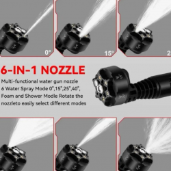 Водоструйка Безчеткова Акумулаторна 6в1 36V 8,0AH KRAFTROYAL 200bar 3500W с Дисплей Пръскачка с 6 накрайника 2 Батерии Водоструйка Безчеткова Акумулаторна 6в1 36V 8,0AH KRAFTROYAL 200bar 3500W с Дисплей Пръскачка с 6 накрайника 2 Батерии