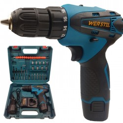 Акумулаторен винтоверт WERSTIL 12V + вложки и удължение