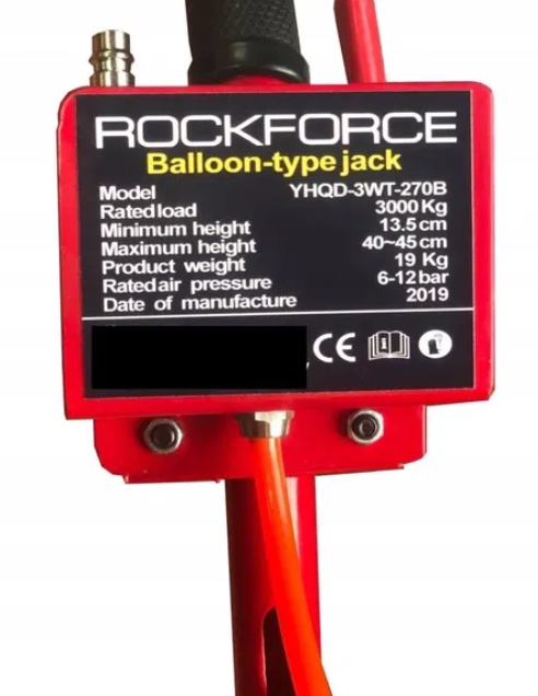 Пневматичен крик с въздушни възглавници 3 тона RockForce тип балон Пневматичен крик с въздушни възглавници 3 тона тип балон